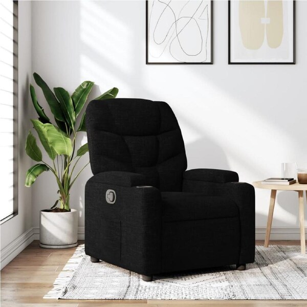 Recliner Chair Black Fabric vidaXL