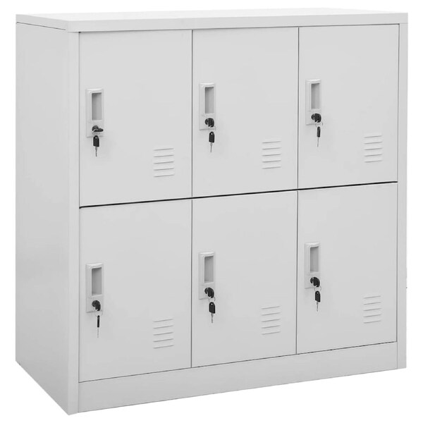 Locker Cabinet Light Grey 90x45x92.5 cm Steel vidaXL