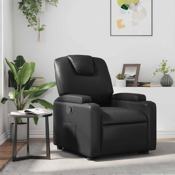 Recliner Chair Black Faux Leather vidaXL