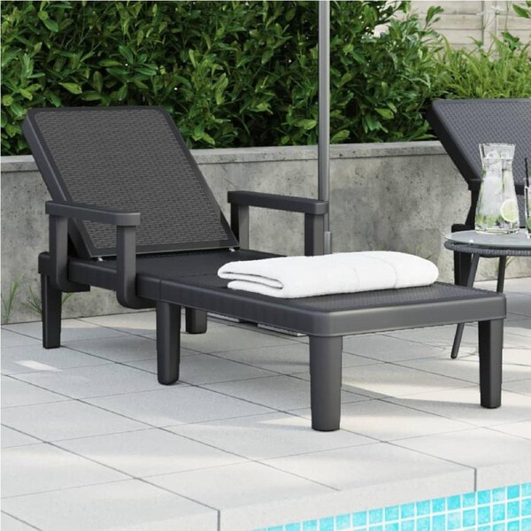 4-Way Height Adjustable Sun Lounger 155.5x57x28 cm Polypropylene vidaXL