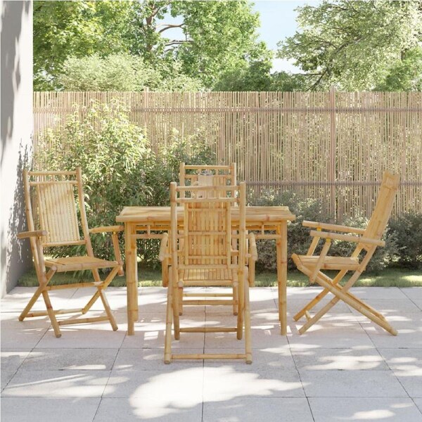 Folding Garden Chairs 4 pcs 53x66x99 cm Bamboo vidaXL