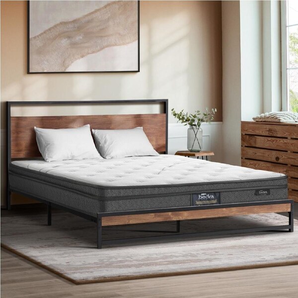 Bedra Queen Mattress Bonnell Spring Tight Top Bed Medium Firm 21CM