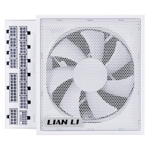 Lian Li 1000W EG1000.WE 80+ Platinum T-Shape ATX Power Supply with 4 Port USB Hub - White (EG1000.WE)