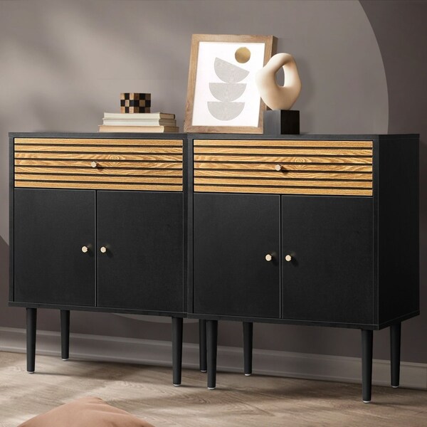 Oikiture 2x Sideboard Buffet Storage Cabinet