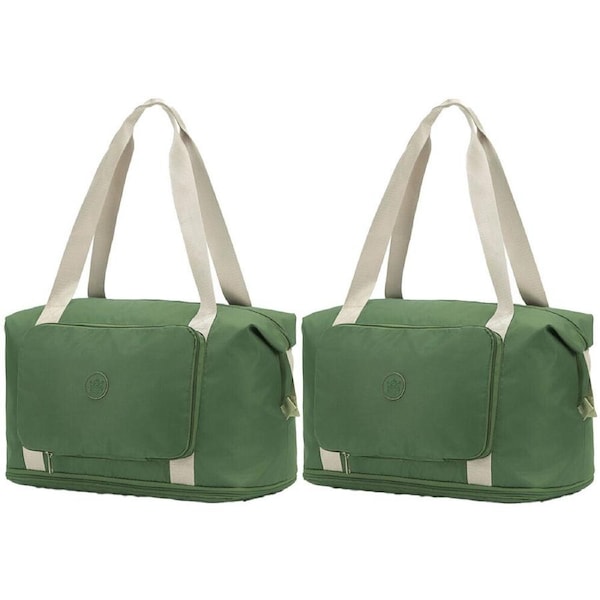 2x Tosca Lightweight Foldable & Expandable Flight Cabin Travel Tote Bag Moss