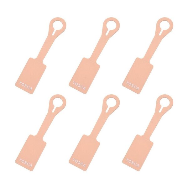 6x Tosca Silicone Travel Luggage Suitcase Name/Address Tag Accessory Peach