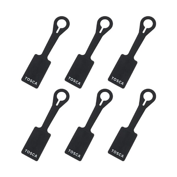 6x Tosca Silicone Travel Luggage Suitcase Name/Address Tag Accessory Black