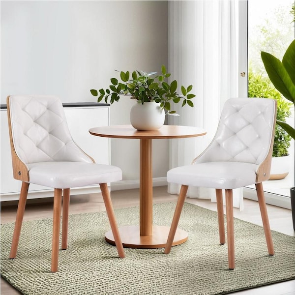 1 Set of 2 Artiss Dining Chairs White PU