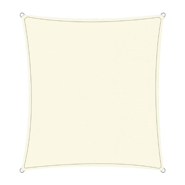 Wallaroo Waterproof 160GSM Outdoor Sun Shade Sail Canopy Cream Square 6 x 6m