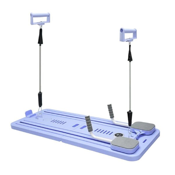 Foldable Pilates Board Reformer 4 in 1 Multifunctional Core Exercise Set Ab Trainer with Timer and Phone Stand for Indoor Outdoor Full Body Fitness Home