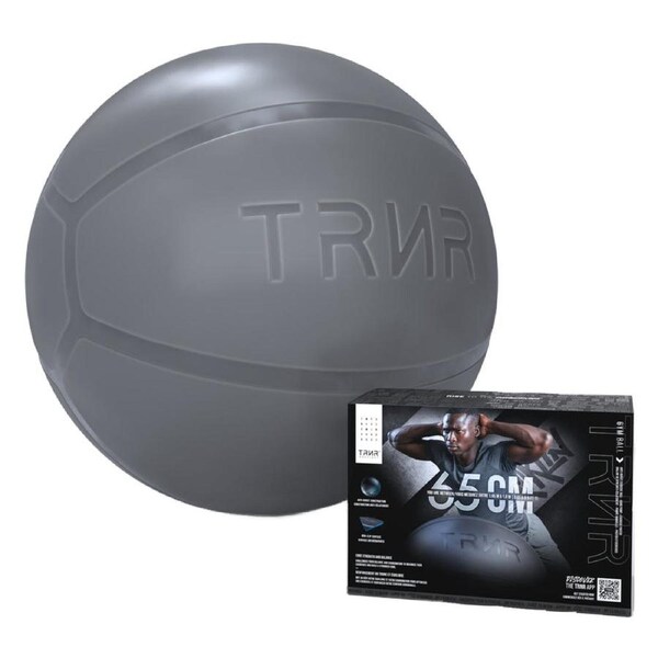 TRNR - 65cm Gym Ball - Exercise Ball (Dark Grey)