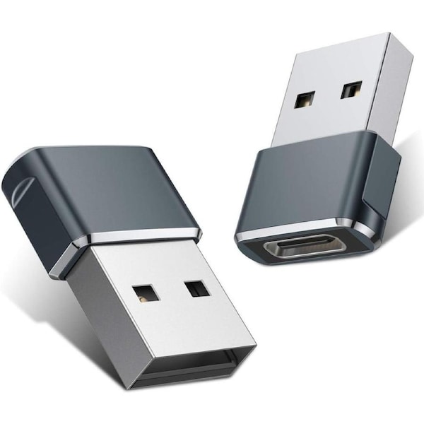 Basesailor USB to USB C Adapter for Apple iPhone 16 15 Pro Max 2 Pack,Type C Female to USB A Male Cable Charger Converter for iWatch 10,iPhone 14 13 12 11,iPad,Air Mini,Samsung Galaxy S24,Z Fold Flip