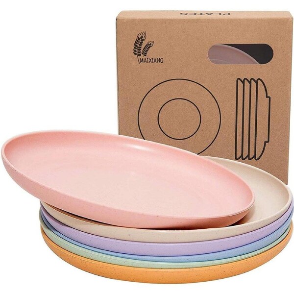 12pcs 15cm Round Ceramic Plate for Fruit Dumplings Household Vegetable Dish