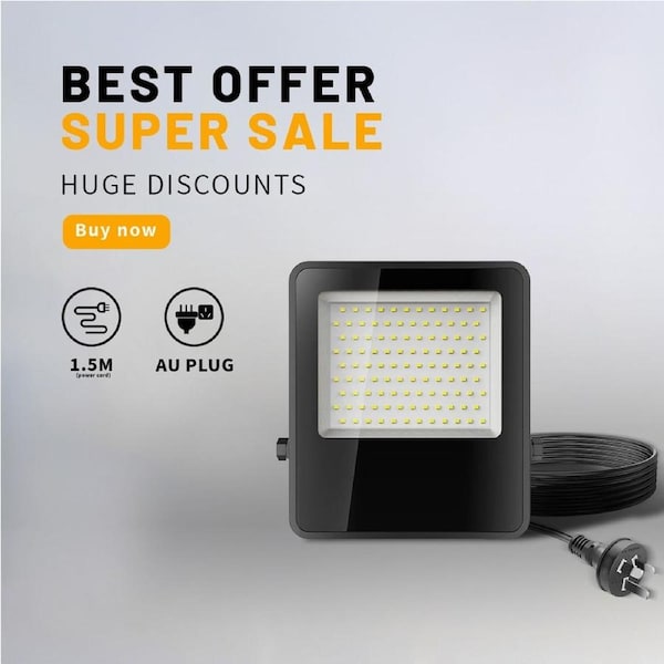 Outway 2x LED Flood Light 50W Outdoor Spotlight Cool White Waterproof