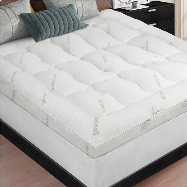 STARRY EUCALYPT Bamboo Fibre Pillowtop Mattress Topper Underlay Pad 9cm King Single