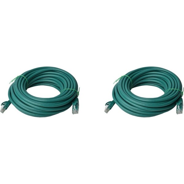 2x 8Ware 20m Cat6a UTP Snagless Ethernet Cable LAN RJ45 Network Connector Green
