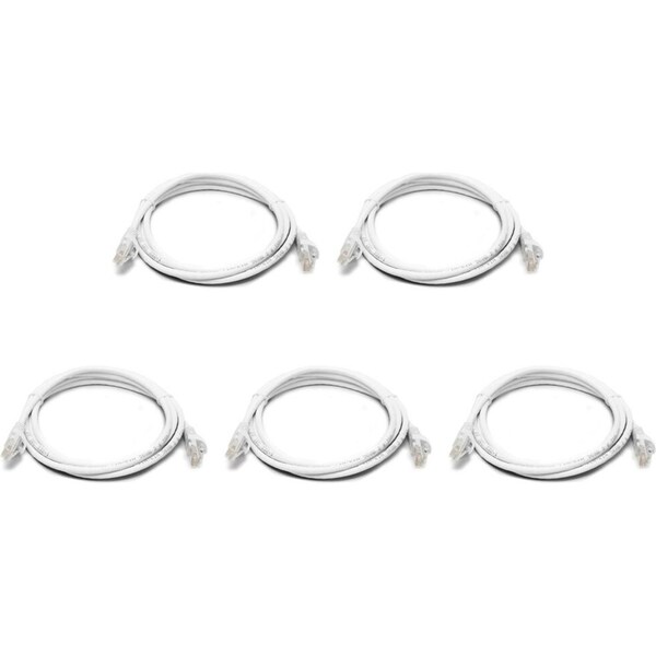 5x 8Ware 2m Cat6a UTP Snagless Ethernet Cable LAN RJ45 Network Connector White