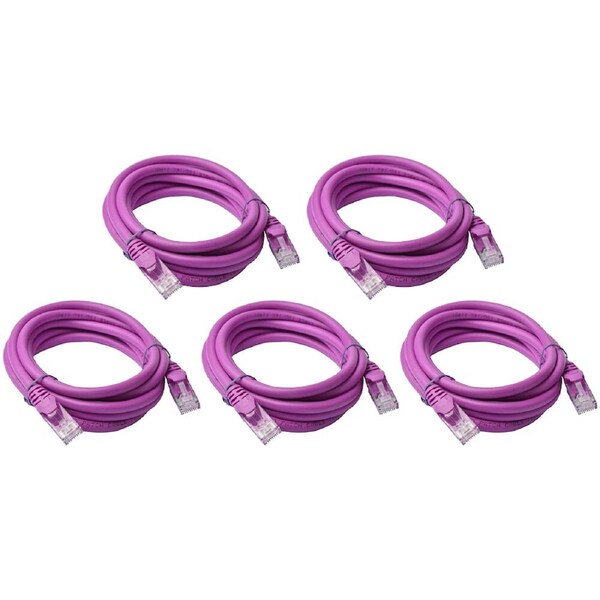 5x 8Ware 2m Cat6a UTP Snagless Ethernet Cable LAN RJ45 Network Connector Purple