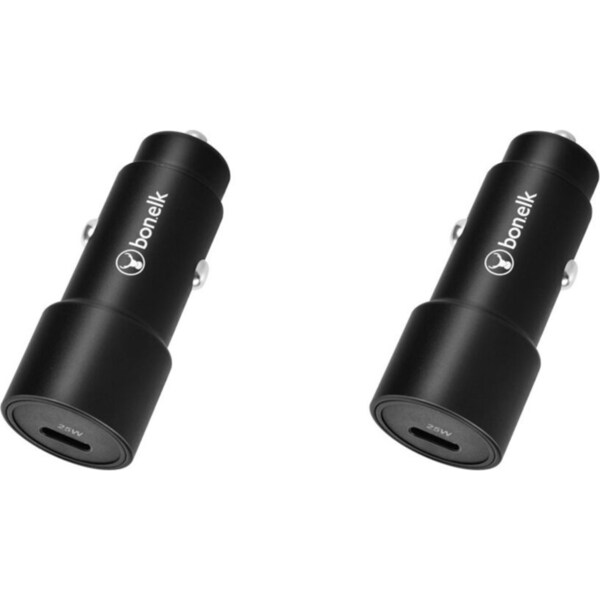 2x Bonelk Eco Series 25W PD USB-C Car Charger Adapter For iPhone/Samsung Black