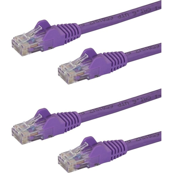 2x Star Tech 2m Snagless Cat6 UTP Ethernet LAN Cable Network/Patch RJ45 Purple