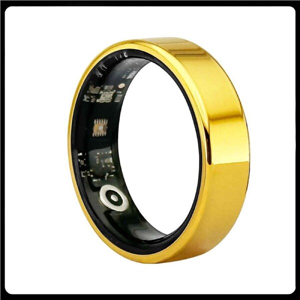 2024 Smart Ring for Men Women 6.0mm Ultra Thin Waterproof Health Detection Heart Rate Sleep Monitor Sport Tracker Gold 11