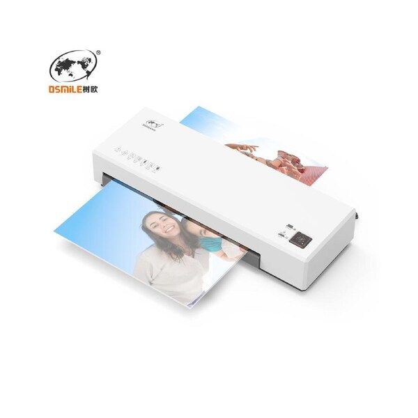 OSMILE Desktop Laminator Machine Set A4 Size Hot and Cold Lamination 2 Roller System 9 inches Max Width Suitabe for A4/A5/A6 Laminating Pouches for Home Of