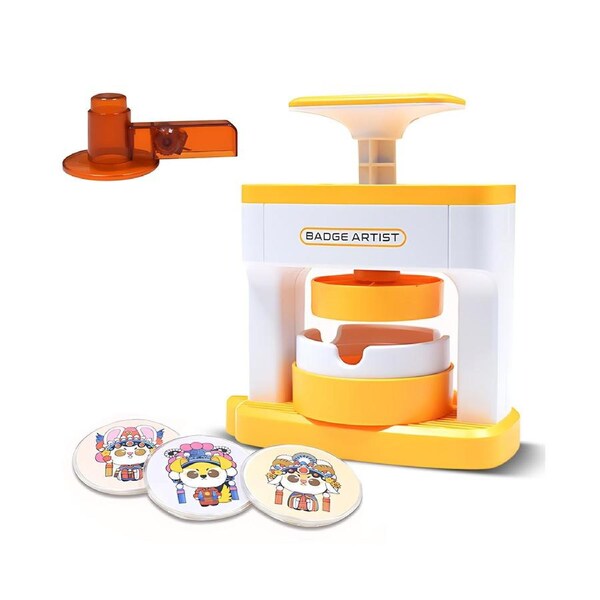 98pcs Badge Maker Kit for Kids 55mm/2.16in DIY Pin Button Maker Press Machine Installation-Free Badge Punch Kit with 48pcs Button Parts 48pcs Pictures and