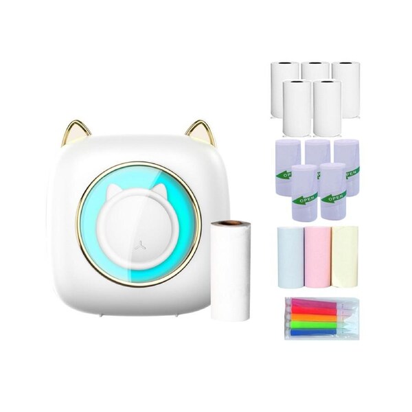 Mini Pocket Printer Portable Thermal Printer Machine Wireless BT Connection 203DPI for Picture Label DIY Handcraft List Meno Notes Journal Receipt Paper In