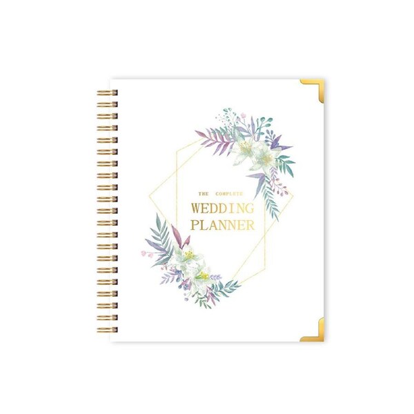 Wedding Planner Book for the Bride Wedding Planning Organizer with 5 Tabbed Sections 11.4x9.4in Hardcover with Metal Corner and Elastic Closure Band Floral