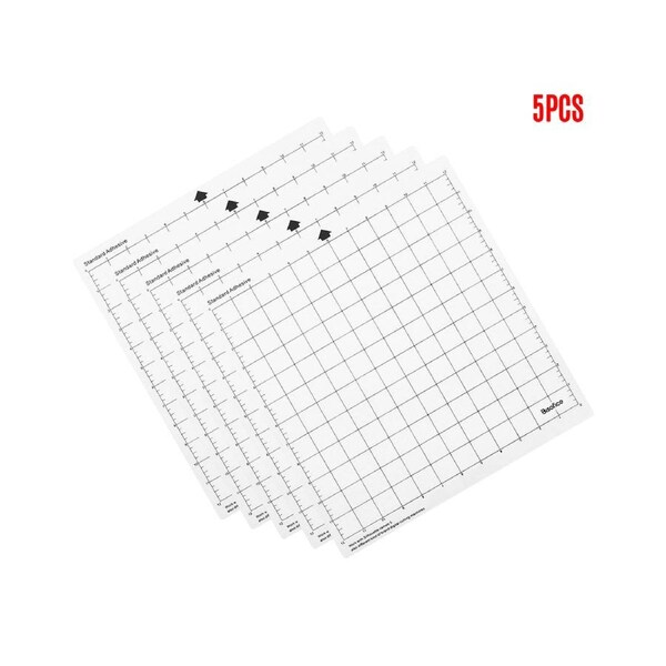 Bisofice Replacement Cutting Mat Transparent Adhesive Cricut Mat with Measuring Grid 12 by 12-Inch for Silhouette Cameo Cricut Explore Plotter Machine 5PCS
