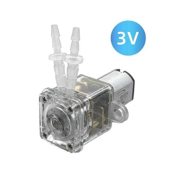 GROTHEN&nbsp;Peristaltic Pump Dosing Pump Mini Pump Liquid Self-priming Water Pump Silicone Tube for Aquarium Tank Lab Chemical Analysis 3V 1mm ID x 2mm OD