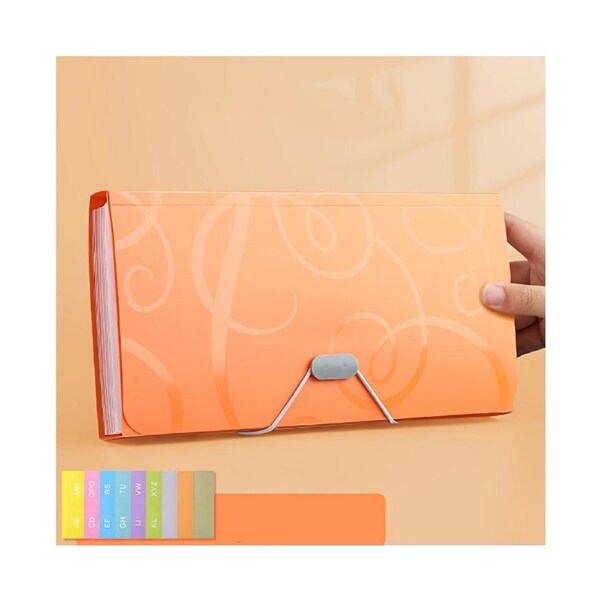 A6 Accordian File Folder Bill Organizer 13 Pockets Expanding File Case with Waterproof Cover Accordion Document Organizer Comes with Sticker Sheet for Home