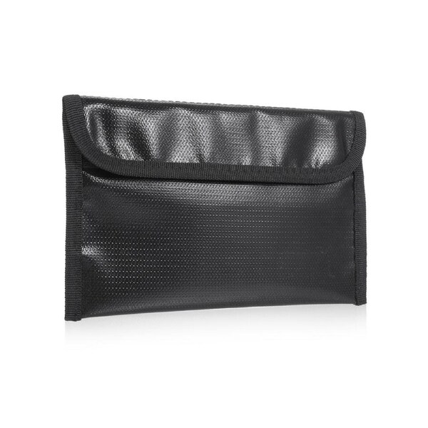 Bisofice Fireproof Document Bag Zipper Closure Cash Safe Storage Waterproof Pouch with Sticky Strip for Certificates Money Cards Passport Jewelry Valuables