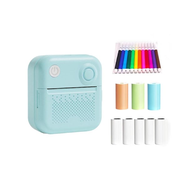 Mini Pocket Printer Portable Thermal Instant Photo Printing Label Maker Machine BT Wireless Connect Compatible with Android or iOS APP Support Receipt Labe