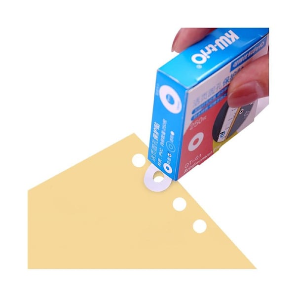 Loose-Leaf Paper Hole Reinforcement Labels Round Stickers Self-Adhesive Hole Punch Protector for Office School Home Supplies, 250 Labels