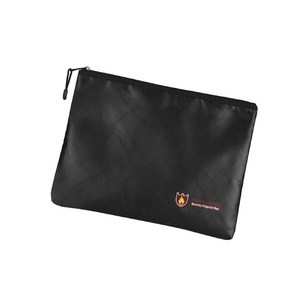 Fireproof Document Bag Silicone Coated Fiberglass Money Bag Pouch Document Holder Water Fire Resistant with Zipper Closure Storage for File Cash Jewelry Pa