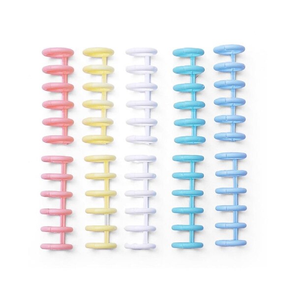 Binding Spine Combs 6 Holes Loose Leaf Binder Album Rings for DIY Notebook Photo Album Diary Book Calendar 12mm/0.5in Spine Diameter 80 Sheet Capac