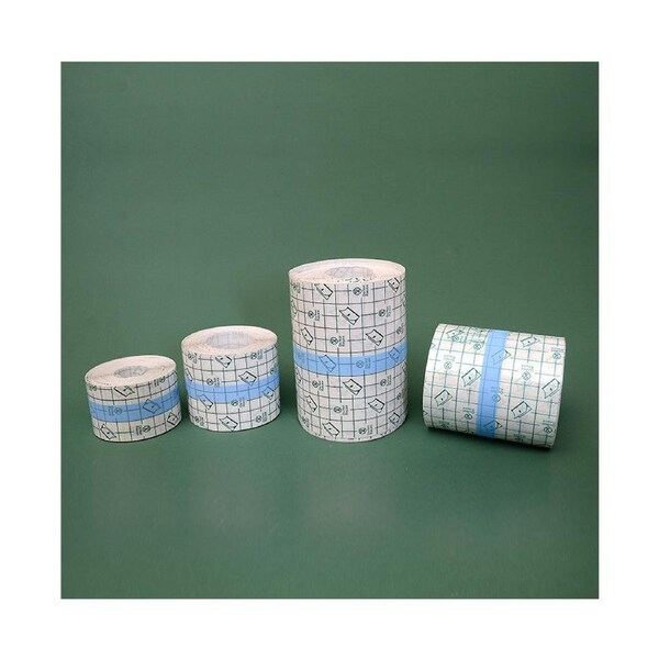 Medical waterproof pu film tape fixed sticker coil material application blank transparent high-viscosity plaster self-cutting Mesh PU coil ?Width 12cm×10m?