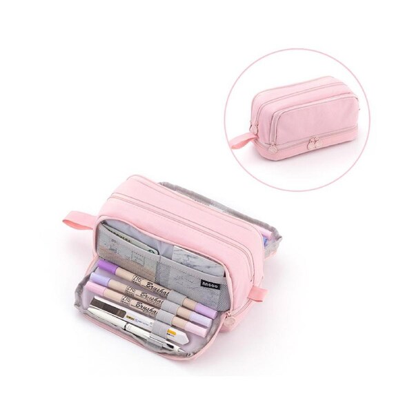 Cute Pencil Pouch Large Capacity Pencil Case Durable and Easy to Clean Stationery Zipper Pocket with Easy Grip Handle Perfect for School Home Storage Mul
