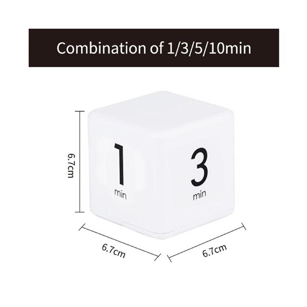 Portable Cube Timer Digital Kitchen Timer Countdown Alarm 1-3-5-10 Minutes Flip Timing with Digital Display Time Management for Study Sports Cooking Gaming
