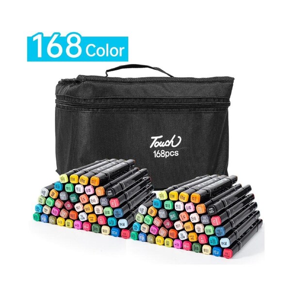 168 Colors Markers Dual Brush Pens Marker Double Tipped Round + Chisel Tips Sketch Art Drawing Markers For Artist Kids Books Card Coloring Sketching