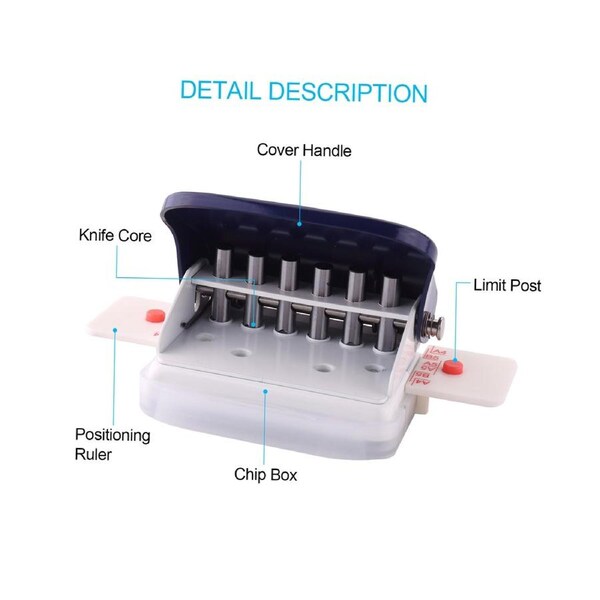 6-Hole Paper Punch Handheld Metal Hole Puncher 5 Sheet Capacity 6mm for A4 A5 B5 Notebook Scrapbook Diary Planner