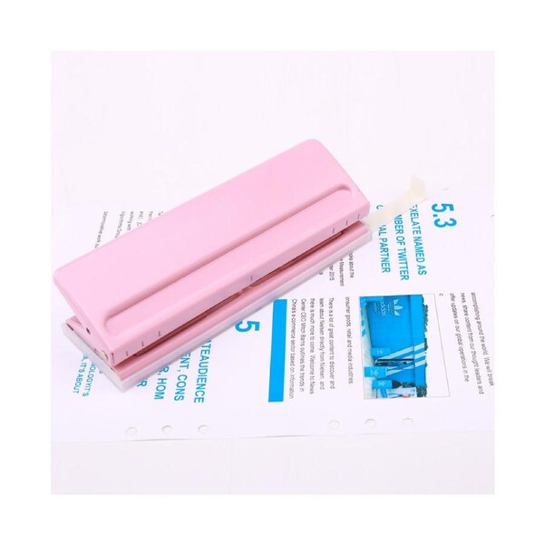 Adjustable 6-Hole Desktop Punch Puncher for A4 A5 A6 B7 Dairy Planner Organizer Six Ring Binder with 6 Sheet Capacity