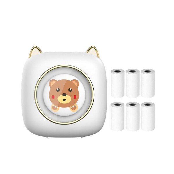 Mini Pocket Printer Portable Thermal Printer Wireless BT Connection 203DPI for Picture Label DIY Handcraft List Meno Notes Journal Receipt Paper Instant St