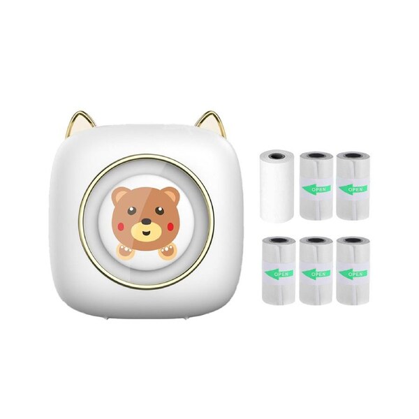 Mini Pocket Printer Portable Thermal Printer Wireless BT Connection 203DPI for Picture Label DIY Handcraft List Meno Notes Journal Receipt Paper Instant St