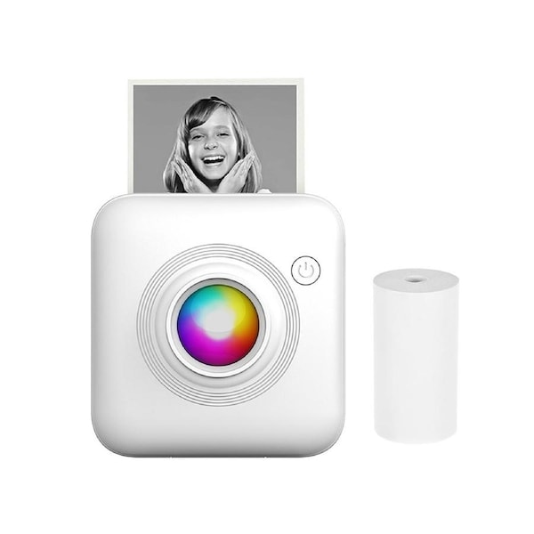 Mini Pocket Printer Portable 58mm Thermal Printer Machine Wireless BT Connection for Picture Label DIY Handcraft List Memo Notes Journal Receipt Paper Inst