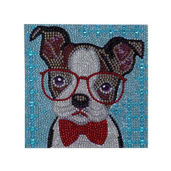 DIY 5D Diamond Painting Cute Dog Pattern 150x150mm Full Drill Diamond Embroidery Desktop Decor Children Gift