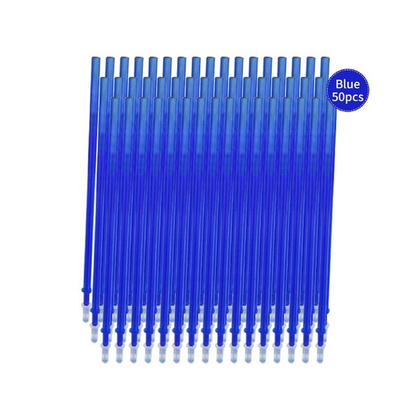 50 Pieces Blue Ink Erasable Gel Ink Pen Refills Fine Point 0.5mm Replacement Gel Pen Refills for Erasable Pens Office School Writing Stationery Supplies