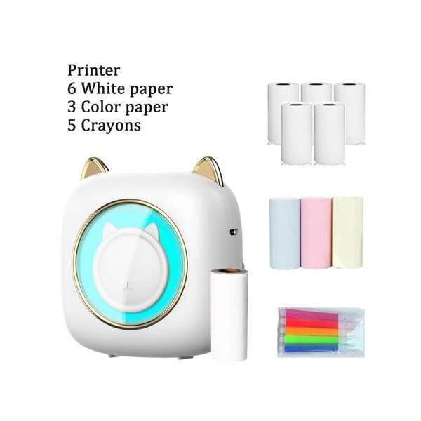 Mini Pocket Printer Portable Thermal Printer Machine Wireless BT Connection 203DPI for Picture Label DIY Handcraft List Meno Notes Journal Receipt Paper In