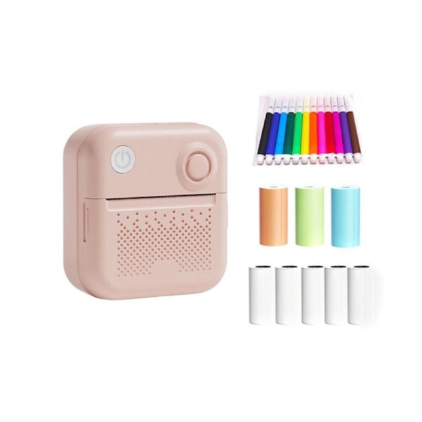 Mini Pocket Printer Portable Thermal Instant Photo Printing Label Maker Machine BT Wireless Connect Compatible with Android or iOS APP Support Receipt Labe